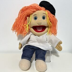 Sunny Toys 16” Orange Yarn Hair Girl White Top Glove Puppet Full Body Vintage